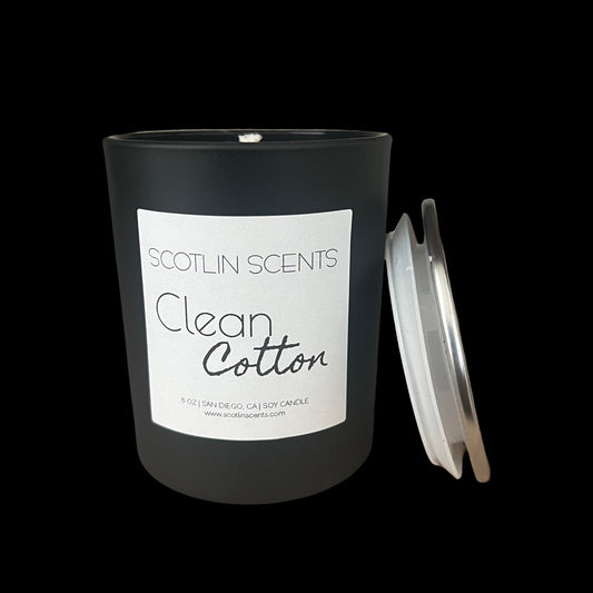 Clean Cotton | 6 oz Black Matte Candle