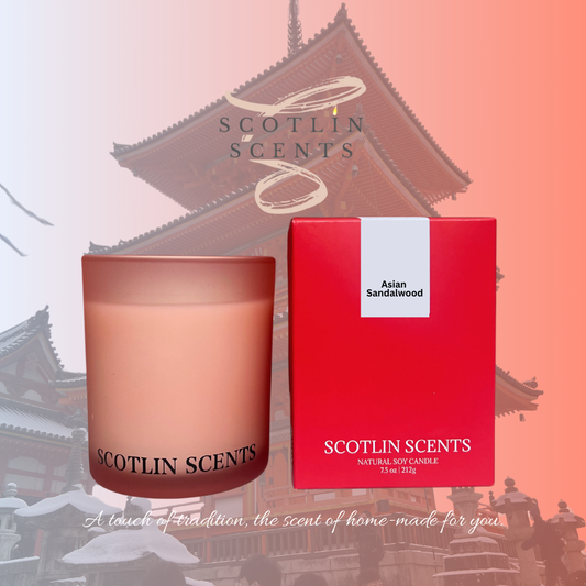 Asian Sandalwood Candle – 7.5 oz Natural Soy Wax