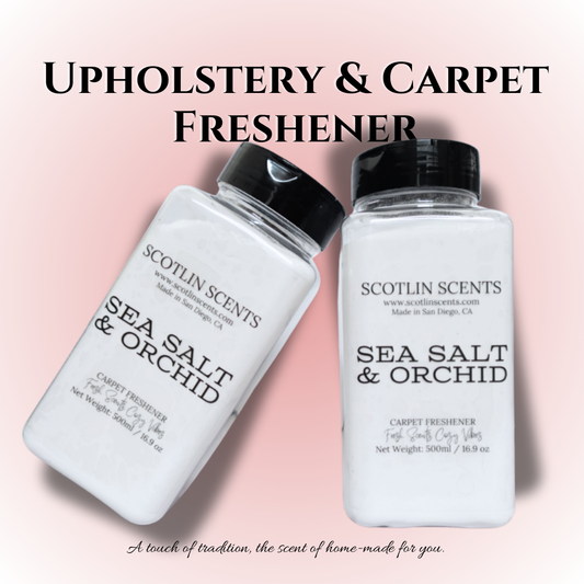 Sea Salt & Orchid Upholstery & Carpet Freshener | Natural Odor Eliminator | Home & Car Deodorizer | Scotlin Scents
