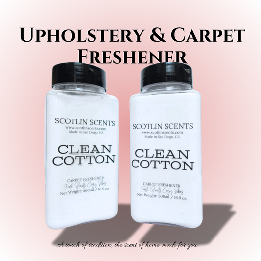Clean Cotton Upholstery & Carpet Freshener | Natural Odor Eliminator | Home & Car Deodorizer | Scotlin Scents