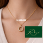 Lumi Floating Charm Necklace – Minimalist Crystal Pendant – Roze Collection