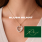 Blush Heart Floating Charm Necklace – Minimalist Crystal Pendant – Roze Collection