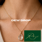 Dewdrop Gold Circle Floating Charm Necklace – Minimalist Crystal Pendant – Roze Collection