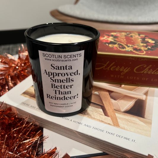 Santa Approved, Smells Better Than Reindeer! Soy Wax Candle | Home Decor Jar Candle 14oz | Gift Ideas | Winter