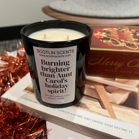 Burning Brighter than Aunt Carol's holiday Spirit! Soy Wax Candle | Home Decor Jar Candle 14oz | Gift Ideas | Winter