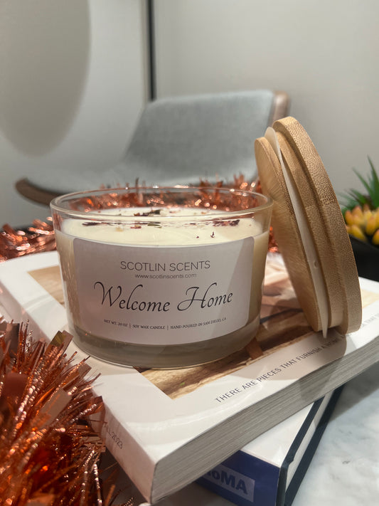 Welcome Home Soy Wax Candle | Home Decor Jar Candle 20oz | Gift Ideas | Winter