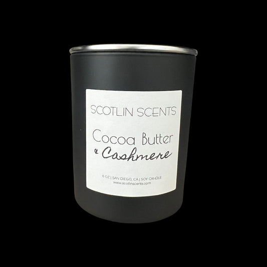 Cocoa Butter & Cashmere | 6 oz Black Matte Candle